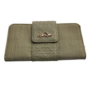 Kipling Metallic Taupe/Champagne Nylon Bifold Wallet Rectangle